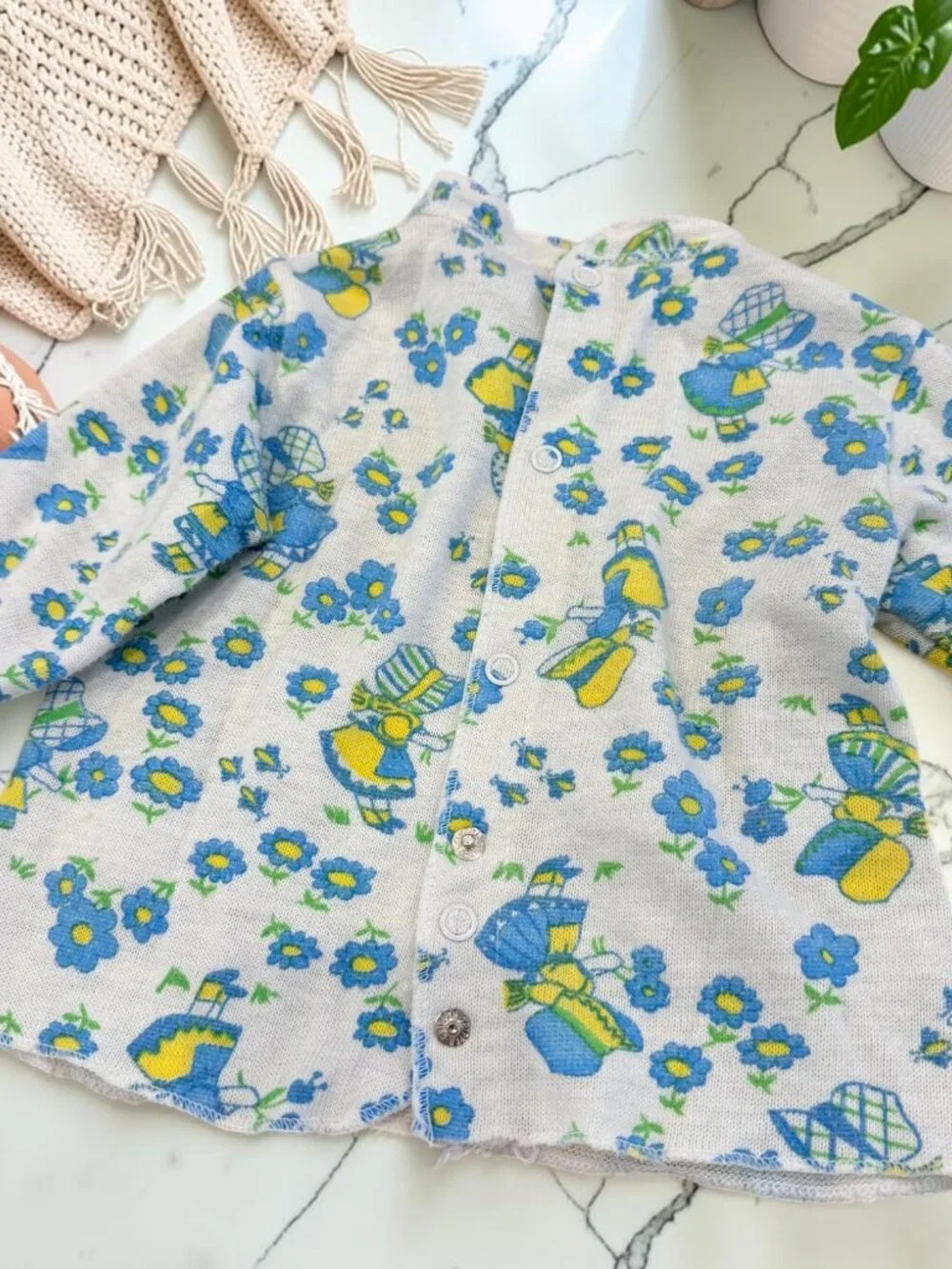 Vintage Carter's Girls Size 2 Years Matching Footed Snap Button Pajamas Floral